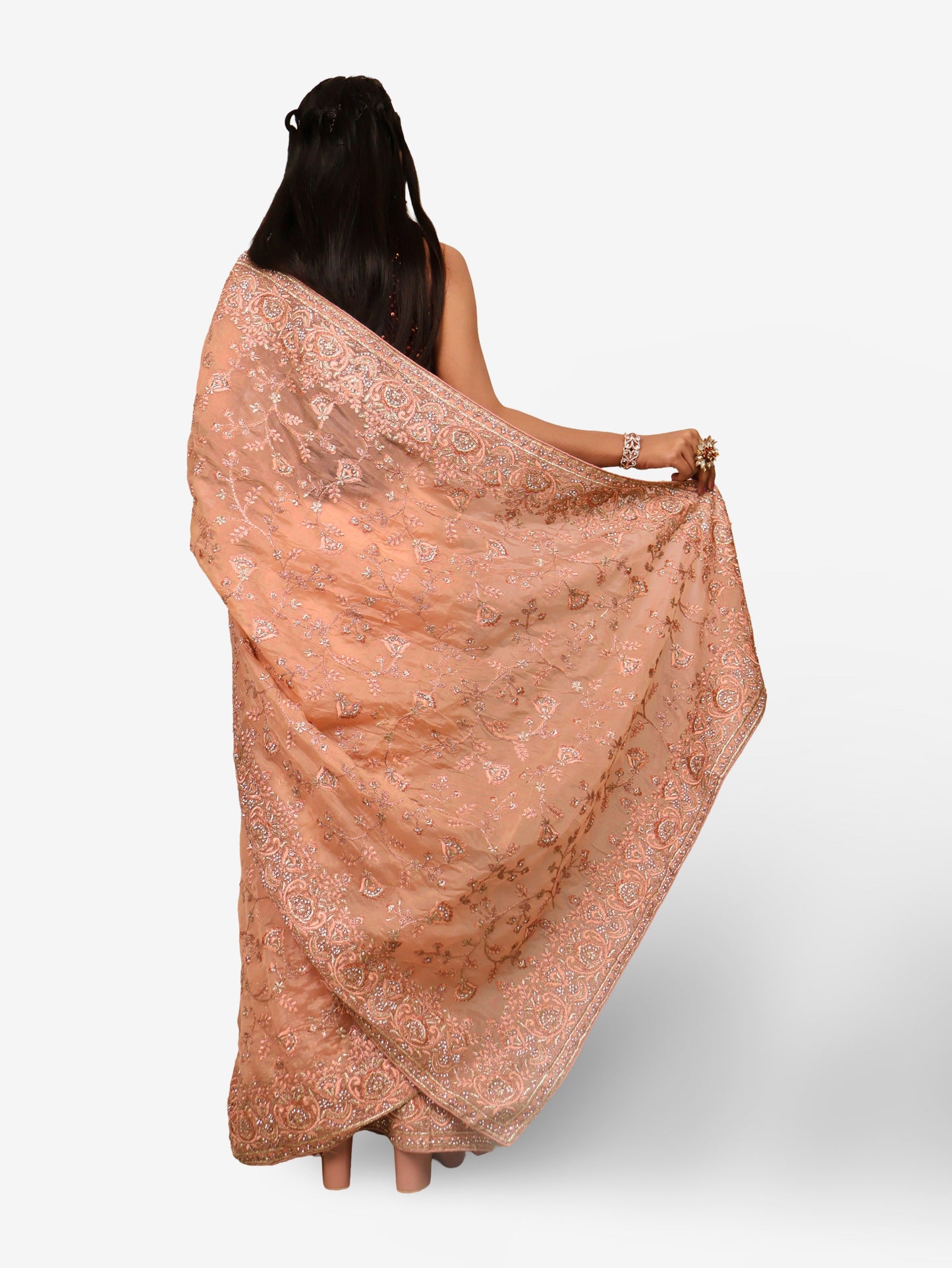 Designer Saree with Stone & Heavy Embroidery Work by Shreekama-2