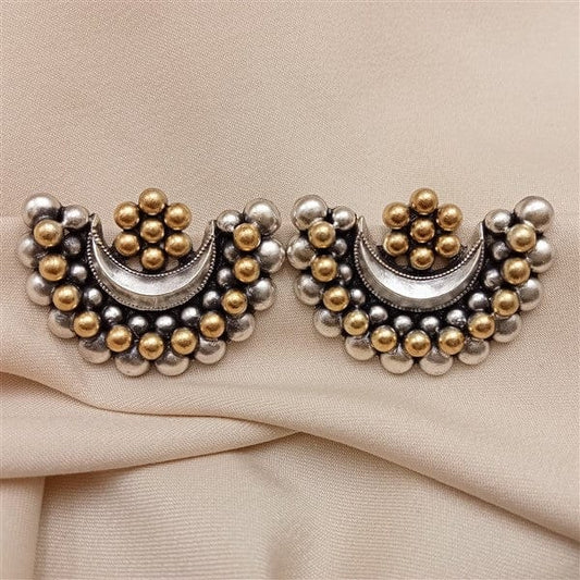 Dual Tone Chandra Phool Earrings-1