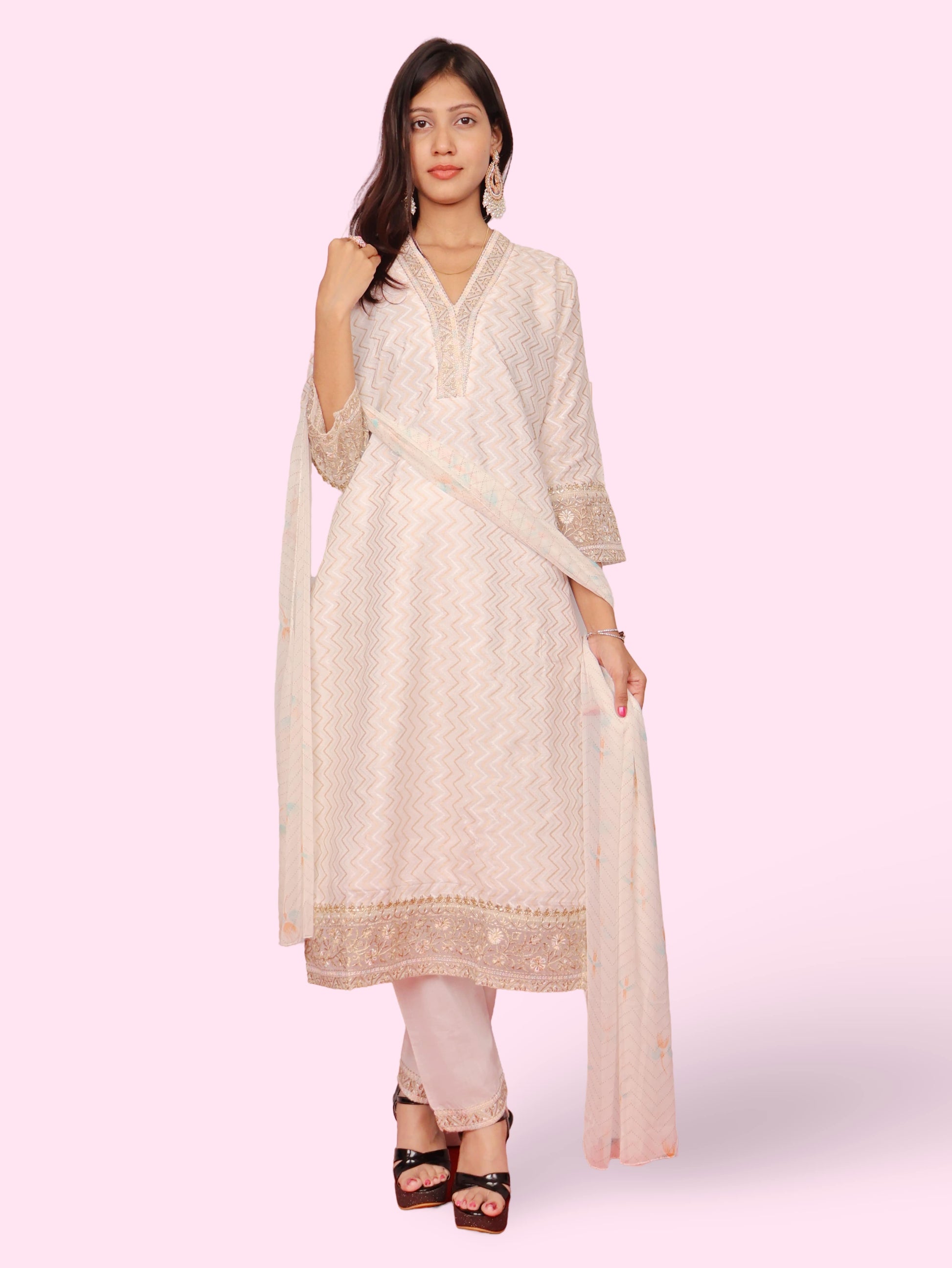 Women's Cotton Kurta-Pant, and Dupatta Set-4