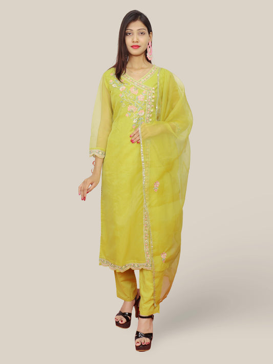 Women's Cotton Kurta-Pant, and Dupatta Set-0