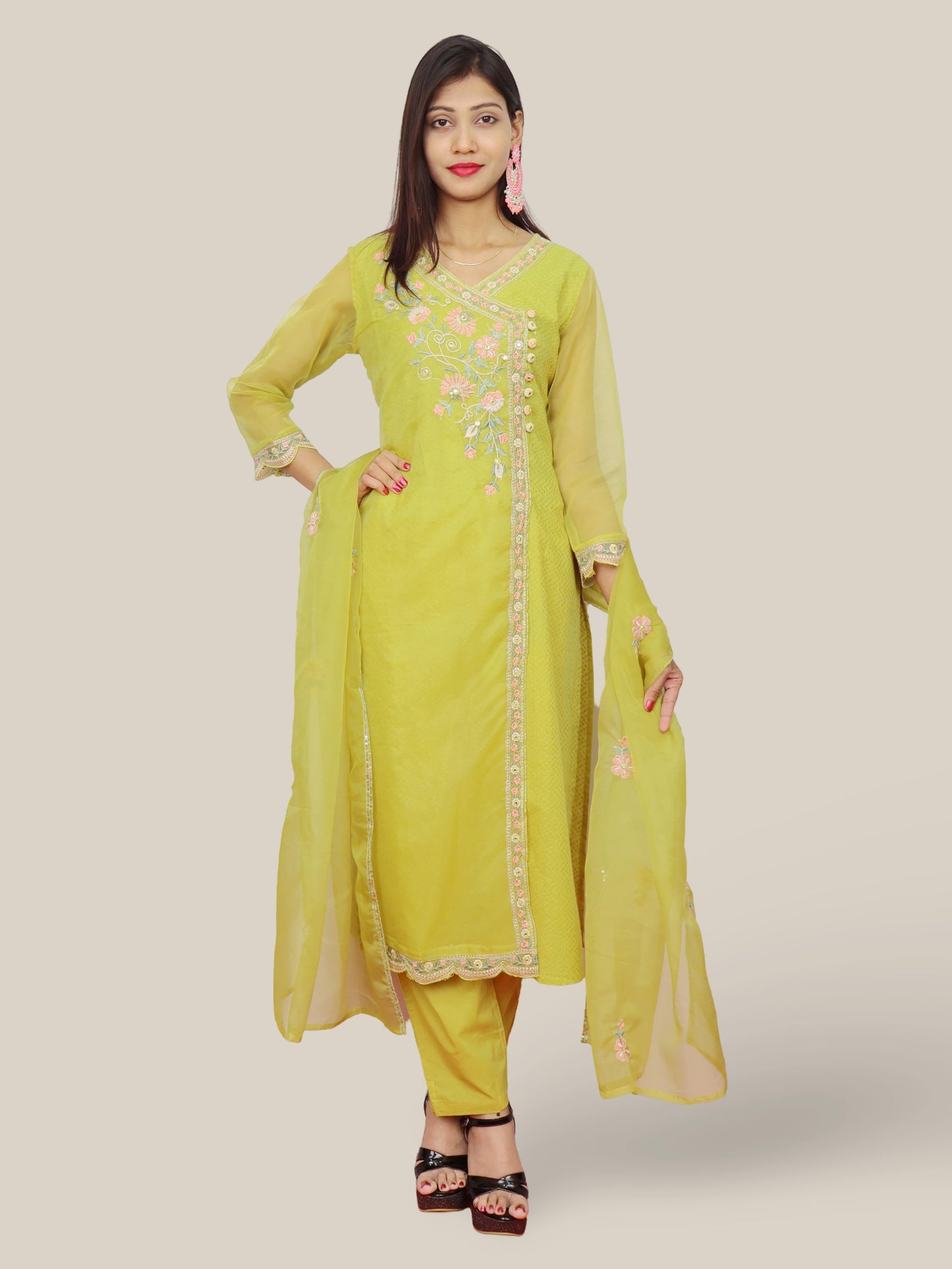 Women's Cotton Kurta-Pant, and Dupatta Set-4