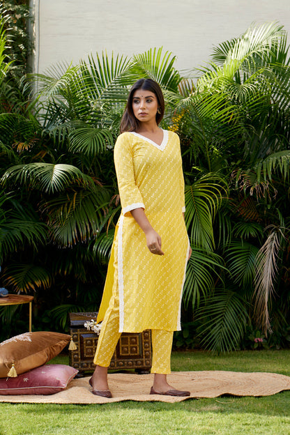 Yellow Co-ord Kurta Set-3