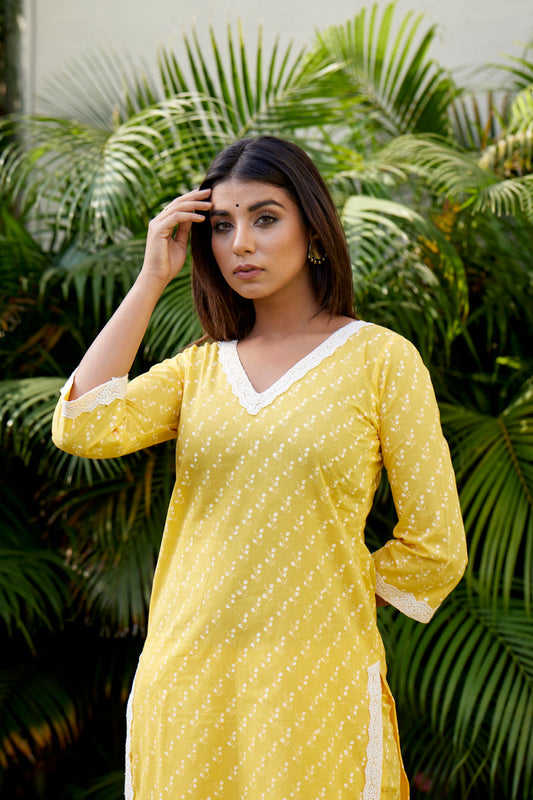 Yellow Co-ord Kurta Set-1