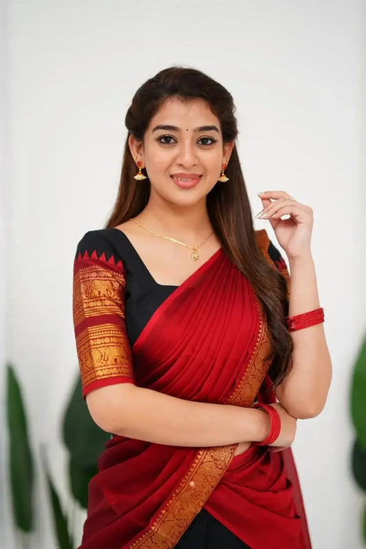 Kanjivaram Silk Half Lehenga Saree With Blouse And Dupatta