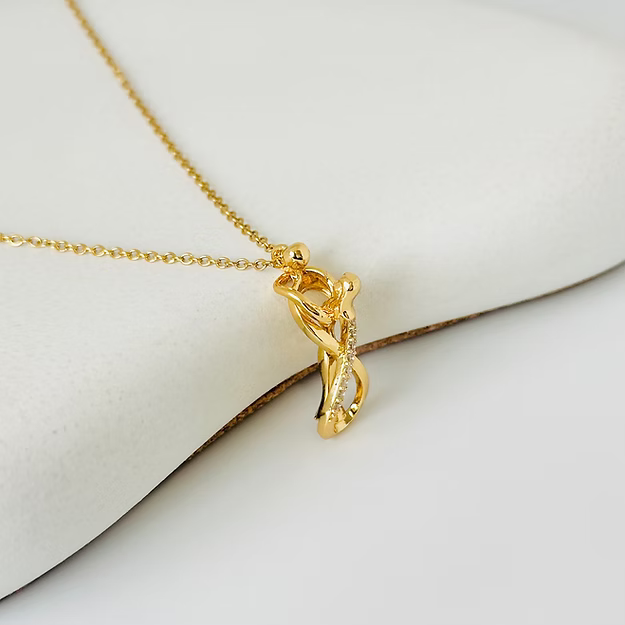 Infinity Hidden Couple Gold Necklace