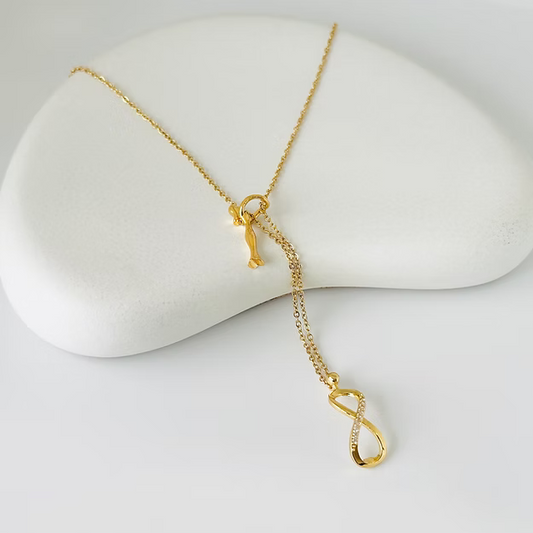 Infinity Hidden Couple Gold Necklace