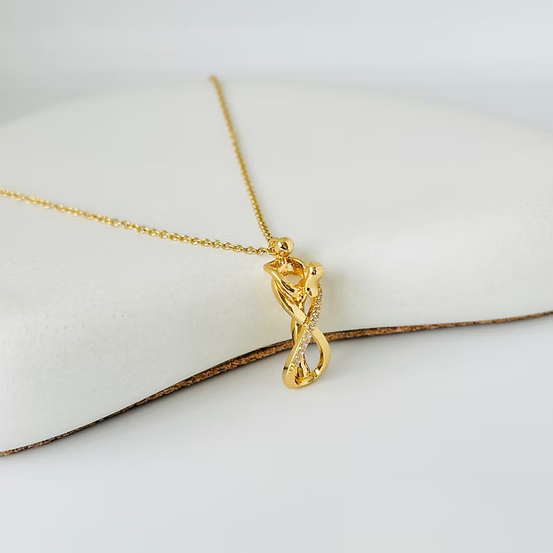 Infinity Hidden Couple Gold Necklace