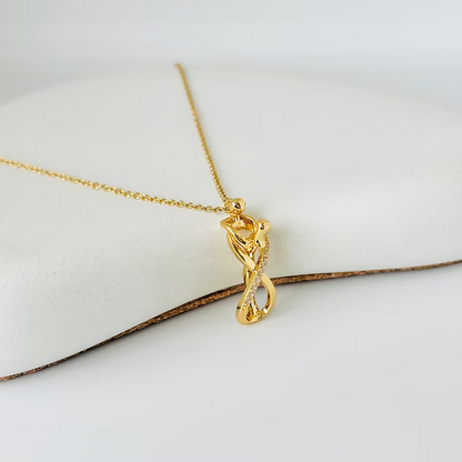 Infinity Hidden Couple Gold Necklace